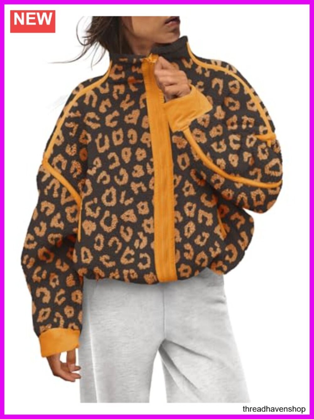 Fleece Jacket Women Oversized Mock Neck Sherpa Striped Long Sleeve Pullover